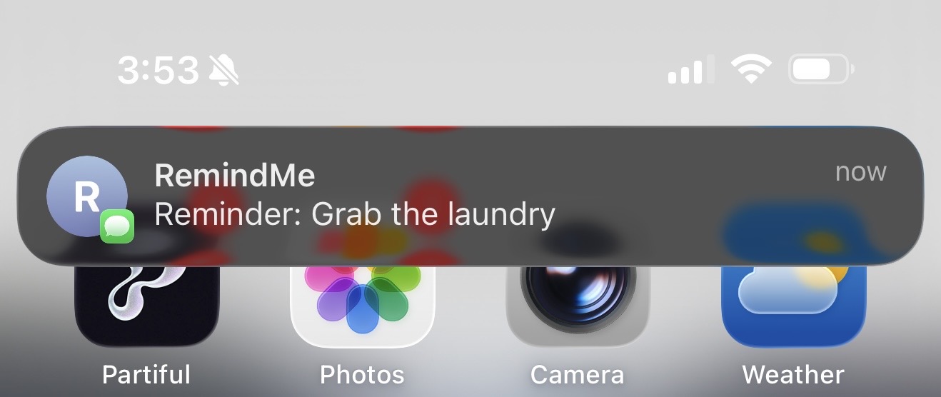 Reminder notification: Grab the laundry